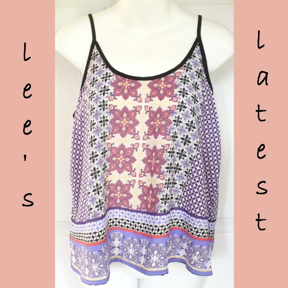 Fun & Flirt Boho Festival Mulit-colored Tank Top Flowy Size Small Made in India